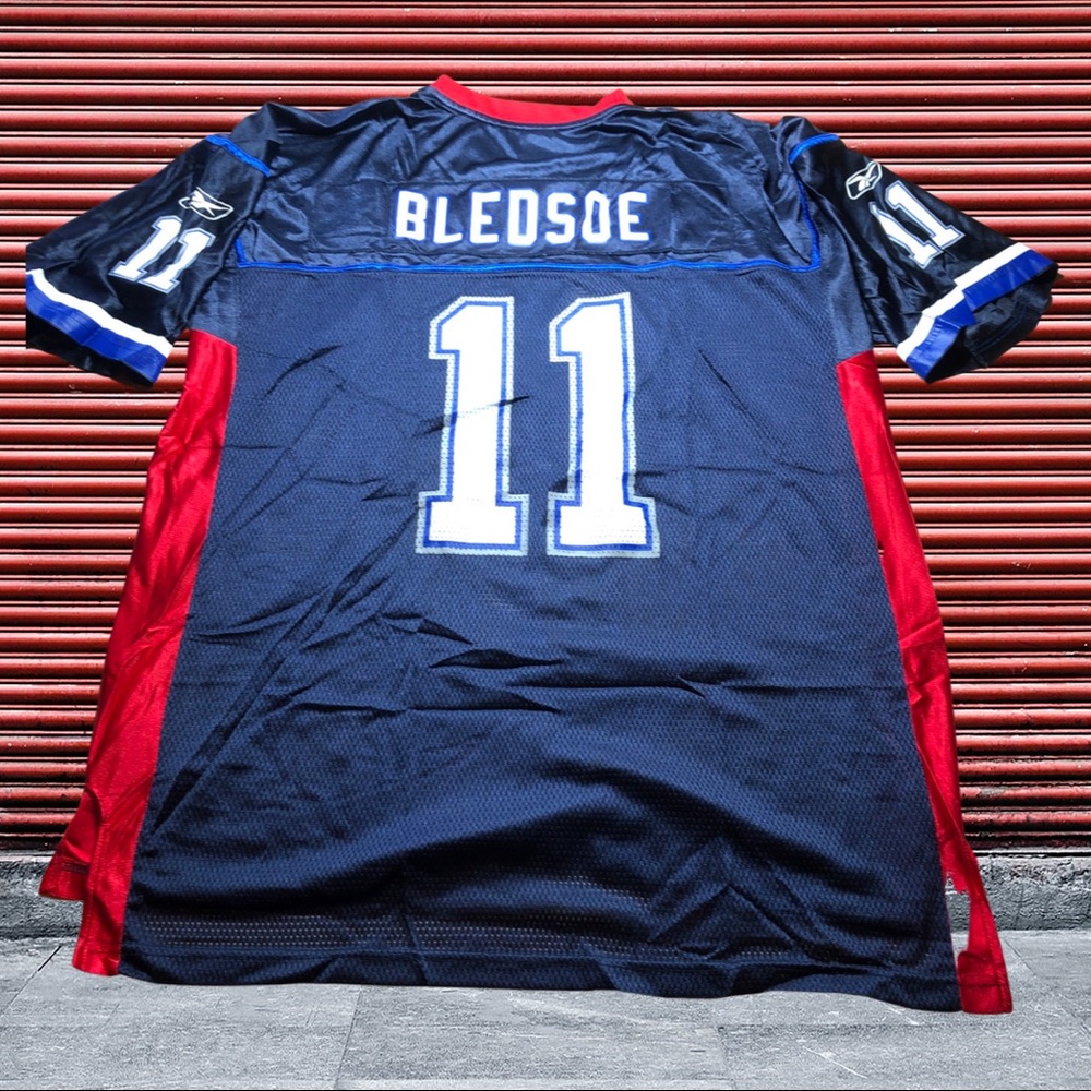 Vintage Reebok Buffalo Bills NFL Blue Drew Bledsoe #11 Football Jersey Mens XL